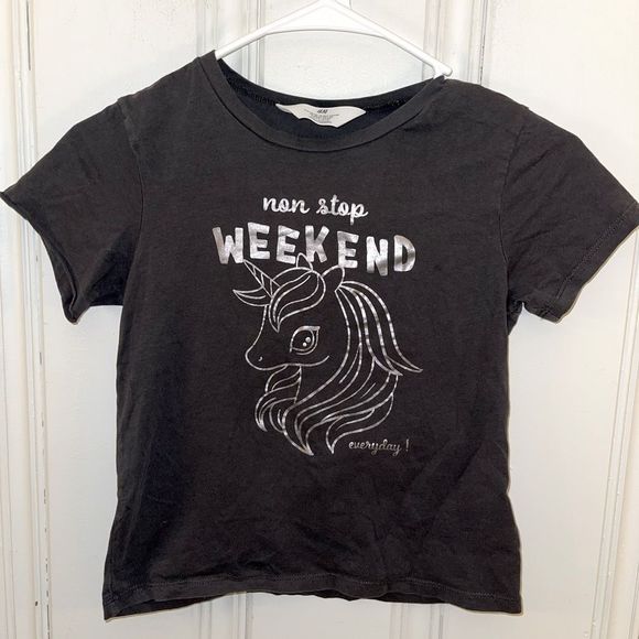H&M Girls Unicorn Shirt Size 6X-7 - Picture 2 of 3